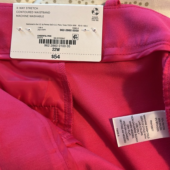 Liz Claiborne-Plus Emma Ponte Womens Mid Rise Slim Fit Ankle
Pant size 22W Pink - Picture 11 of 12